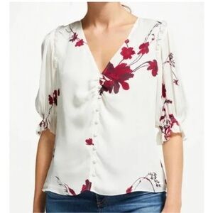 Joie Anevy Floral Silk Blouse Top Medium